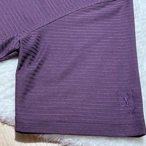 PGA TOUR Mens Golf Shirt Short Sleeve Polo Purple Size Medium - Picture 9 of 9